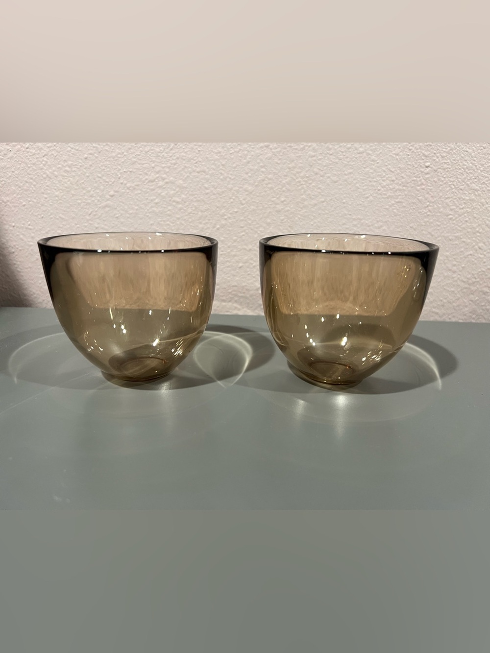 Orrefors Sweden Signed Bronze Art Glass Bowls Set of 2 | Scandinavian Modern - Picture 4 of 7